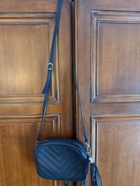 Blue Leather Crossbody